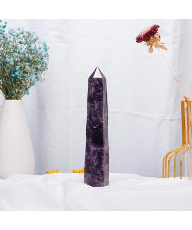 Buy Apengshi Large Natural Dream Amethyst Crystal Tower - 5.9-6.3" Faceted Chakra Wand for Healing & Meditation | Unique Home Decor Gift - Buy Online on GoSupps.com