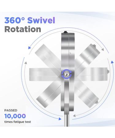 M MIVONDA Lighted Makeup Mirror 1X/10X Magnifying with Stand, 8 Inch LED Double Sided Senior Metallic Silver, Cordless & Chrome Finish - Buy Online on GoSupps.com