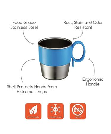 Innobaby Din Din Smart Stainless Steel Cup 9 oz with Handle | BPA-Free | Blue | Kids Toddlers Babies - Buy Online on GoSupps.com