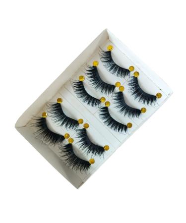 minkissy 5 Pairs False Eyelashes Magnetic Thick False Eyelashes Cross False Eyelashes False Lashes Pestanas Postizas Naturales Lashes Long Eyelashes Fluffy Cotton Thread 3D