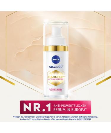 NIVEA Cellular LUMINOUS630 Intensive anti-pigment spot serum (30 ml) facial care with hyaluronic acid for a more even and radiant complexion serum against pigment spots - Buy Online on GoSupps.com