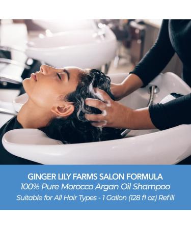 Ginger Lily Farms Salon Formula 100% Pure Morocco Argan Oil Shampoo - 1 Gallon | Vegan & Cruelty-Free | For All Hair Types - Buy Online on GoSupps.com