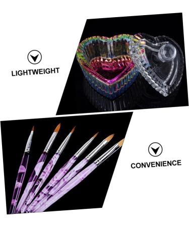 Beavorty 1 Set nail art crystal cup containers with lids nail brush for acrylic application nail art brush container with lid nail dip kits nail painting pen with cover Glass nail polish - Buy Online on GoSupps.com