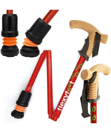 Shock Absorbing Cork Handle Folding Walking Stick | Safety Grip & Shock Reduction | Shop Internationally - Buy Online on GoSupps.com