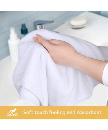 SINLAND Microfiber Hand Towel 3 Pack - Super Soft Makeup Remover Cloth for Home Spa - 16x30 White Towels for Bathroom and Face Cleansing - Buy Online on GoSupps.com