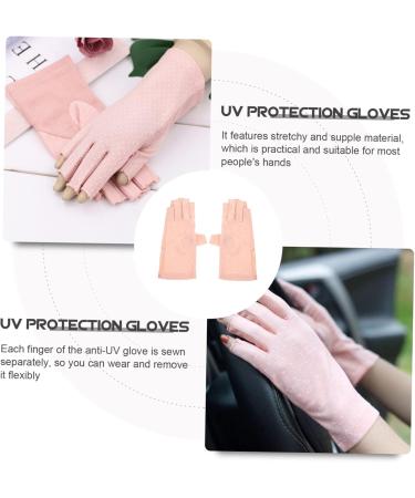 Healeved 3 Pairs Sun Protection Half Finger Gloves Salon Supply Hand Gloves for Protection Prevention Gloves Salon Manicure Gloves UV Gloves Pink Fingerless Nylon Hand Guard Miss - Buy Online on GoSupps.com