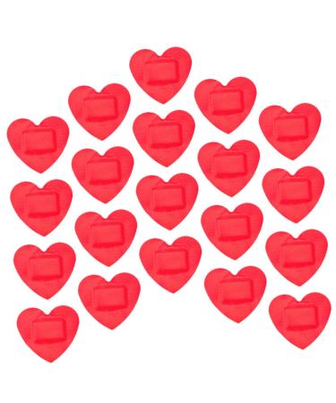 Sosoport 30 Sheets Heart Wound Stickers Kawaii Bandages Bulk Large Self Adhesive Wound Pads Bandages Patches First Aid Medical Gauze Child Plaque Waterproof Red Portable