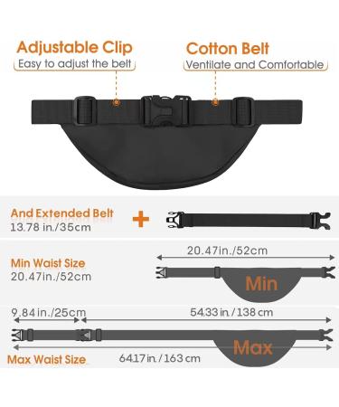 Syican Large Fanny Pack for Women Men - 4-Zipper Waist Bag for Sports, Travel, and Workouts - Black - Buy Online on GoSupps.com