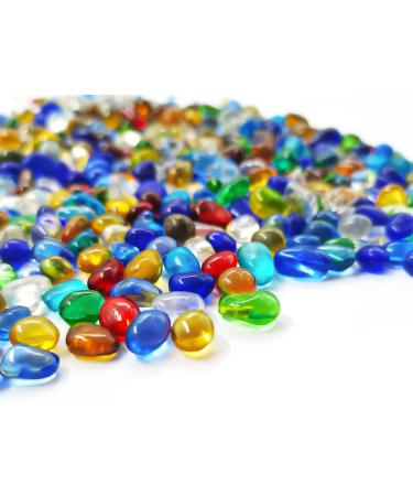 Keedolla Small Fish Tank Stones Aquarium Pebbles 0.93LB, Glass Pebbles Stones Rocks Gravel for Vases Fillers, Garden, Aquarium, Fish Turtle Tank, Succulent Plants Decor 1 Pound Rainbow - Buy Online on GoSupps.com
