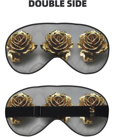 Gold Rose Print Double-Sided Eye Mask - Soft Light Blocking for Better Sleep | International Shipping Available - Buy Online on GoSupps.com