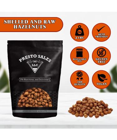 Presto Sales Large Raw Hazelnuts (Filberts) 16 oz - Non-GMO, Gluten-Free, Keto/Paleo Friendly Protein Snack - 1 lb Resealable Bag - Buy Online on GoSupps.com