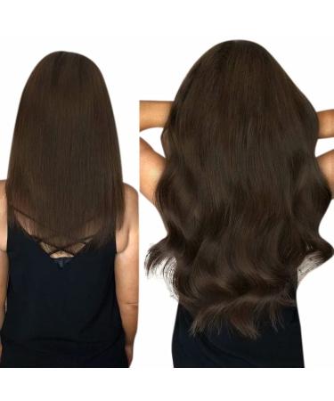 Shop Laavoo 60cm Clip-In Real Hair Extensions - 135g Dark Brown #4 | Premium Quality & Double Tresse for Effortless Style - Buy Online on GoSupps.com