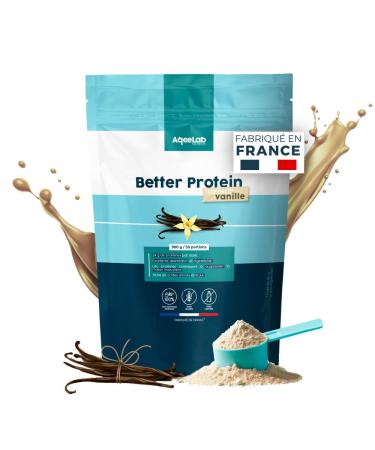 Better Protein Plants: Maximum digestion and assimilation Better than whey Tested in independent laboratory Made in France AqeeLab Nutrition: the eco-friendly brand (Vanilla 900 g)