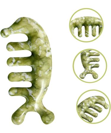 Magiclulu Jade Massage Comb - Scalp & Body Massager Tool | Natural Jade Handicrafts | 11.50x4.50cm Green - Buy Online on GoSupps.com