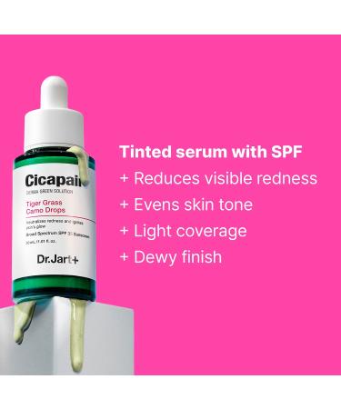 Dr.Jart+ Cicapair Tiger Grass Camo Drops - Tinted Face Serum SPF 35 | Color Corrector | Korean Skin Care - 1.01 fl oz - Buy Online on GoSupps.com