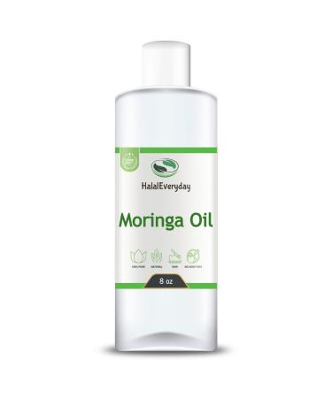HalalEveryDay Moringa Oil - 100% Pure Natural Unrefined Virgin Organic | Cosmetic & Food Grade | For Skin Body Hair & Face (8 oz.) 8 Fl Oz (Pack of 1)
