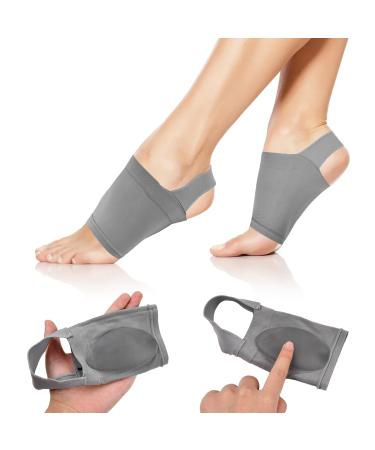 Bezavea Arch Support Braces - 1 Pair for Flat Foot Pain Relief | Plantar Fasciitis Sleeves | Breathable & Elastic | Grey - Buy Online on GoSupps.com