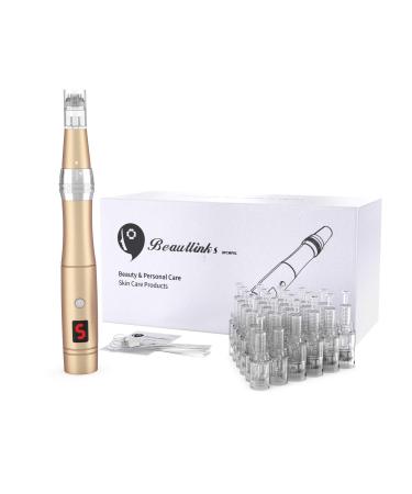 Beaut Links DerMapen Electric Microneedling Pen - 0-2.5mm Micronic Needles with LED Light for Skin Rejuvenation & Anti-Acne | 24 Needle Cartridges Included - Buy Online on GoSupps.com