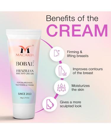 MACARIA Bobae Brazilian breast cream for fast Growth | Toning Firming Massage Cream larger Breast Enhancement Gel bigger Brazilian Boobs Women enlargement cream for quick Fast growth - Buy Online on GoSupps.com