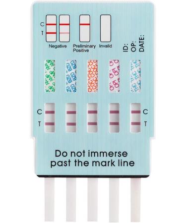 EasyHome 5 Panel Instant Drug Test Kit - 10 Pack for THC, COC, OPI, AMP, BZO - Urine Dip Testing - EDOAP-754 - Buy Online on GoSupps.com