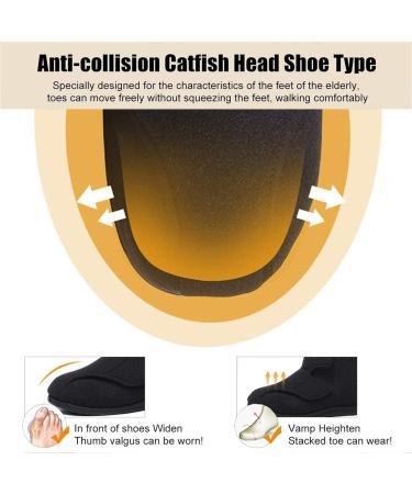 XMSM Men's Winter Diabetic Shoes Wide Width High-Top Sneakers Grey 9.5 - Adjustable Anti-Sprain Slippers for Elderly Orthopedic Comfort - Buy Online on GoSupps.com