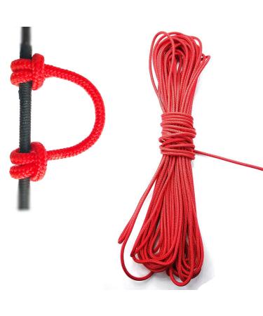 CUPID 12 Feet Archery D Loop Rope Bow String Release Nock Durable Wire U Nok Ring Nocking Loop Buckle, 2.4mm 0.09 in (Red)