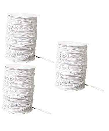 Healeved 3st elastic coil cord sew elastic band coil bouncy band mask elastic replacement straps elastic rope for mask weaving face mask nose ear hook elastic cord white 7312x0.3cmx3pcs