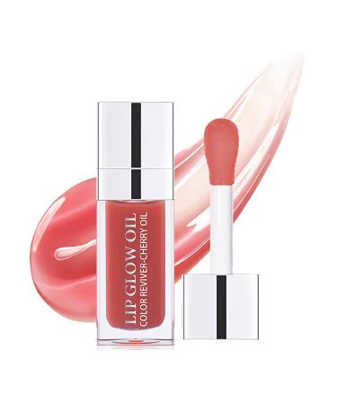 Lip Oil Hydrating Tinted Lip Balm, Plump Lip Gloss Lip Care Transparent Toot Lip Oil Tinted, Glass Lip Glow Oil Fresh Texture & Non-sticky, Nourishing Repairing Lightening Lip Lines Lip Care Products (012#)