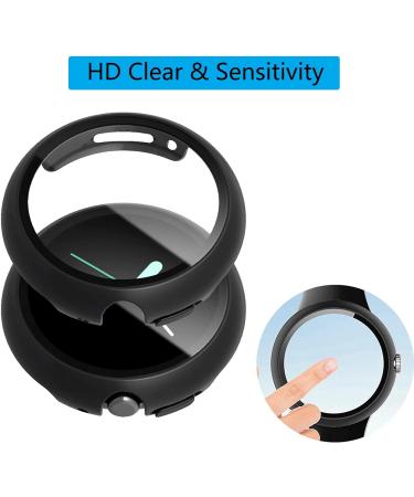 YOYOKIT 2 Pack Screen Protector Compatible with Google Pixel Watch Hard PC Case with Tempered Glass Screen Protector Full Coverage Cover Bumper Accessories for Pixel Smartwatch 2022 Black/Clear - Buy Online on GoSupps.com