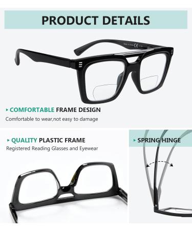 Eyekepper 4-Pack Bifocal Reading Glasses for Women - Small Lens 2.0x Magnification Clear Lens Stylish Colors - International Shipping Available - Buy Online on GoSupps.com
