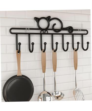 Alipis 7 Kitten Wall Hanging Wall Mounted Towel Holder Towel Hook Coat Hook Over Coat Racks Hook Rack Rural 46X14.5CM Black - Buy Online on GoSupps.com