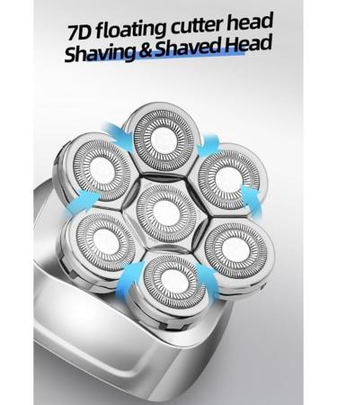 6-in-1 Electric Razor for Men - Bald Head Shaver Wet & Dry Waterproof Shaver with LED Display - Buy Online on GoSupps.com