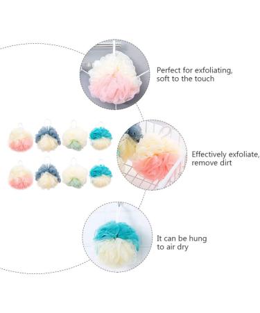 8pcs Color Matching Bath Balls & Loofah Sponges for Women - Soft Scrubber Puff for Luxurious Bathing Experience - Buy Online on GoSupps.com