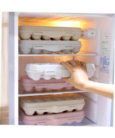 FELTECHELECTR 2pcs 18 Egg Food Trays Can Organizer for Fridge Container Refrigerator Jar with Cover Pink 30X15cm - Buy Online on GoSupps.com