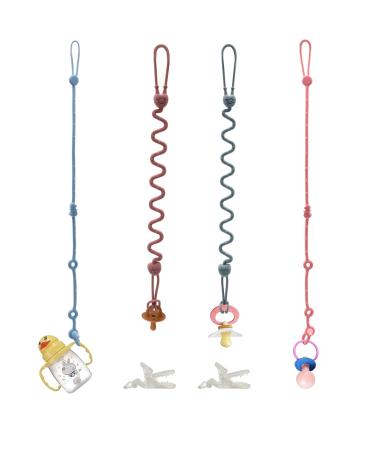 Iopjlk pacifier chain silicone 4 pieces cup catcher bpa-free adjustable stroller accessories stroller chain for babies pacifier band for baby boys and girls - Buy Online on GoSupps.com
