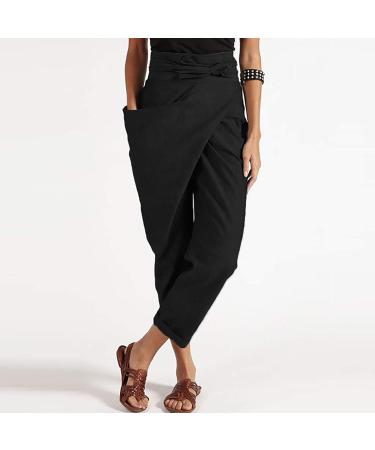 Ronony Ladies Plaid Print Pajama Pants - Casual Long Sports Pants with Pockets Elastic Waistband Loose Fit XL Black - Buy Online on GoSupps.com