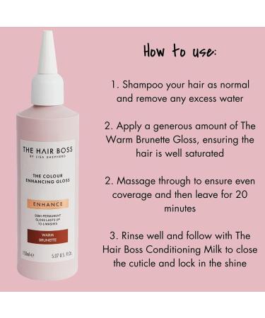 The Hair Boss Warm Brunette Colour Enhancing Gloss 150ml - Semi-Permanent Hair Treatment - Buy Online on GoSupps.com