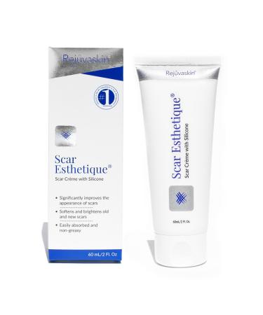 Rejuvaskin Scar Esthetique Scar Cream with Silicone - Scar Cream For Surgical Scars  Stretch Marks  Keloids  Acne  C-section  and Burns - Scar Removal Helps Reduce the Appearance of Scars - 60ml