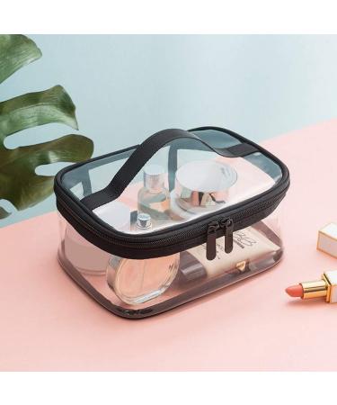 Kuou Clear Makeup Bag - Portable Waterproof PVC Cosmetic Organizer for Travel - Black - Buy Online on GoSupps.com