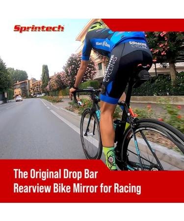 Sprintech Road Drop Bar Rearview Bike Mirror - Pair Dropbar (Black) | Safety Bicycle Mirror - Buy Online on GoSupps.com