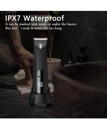 Men's Pubic & Body Hair Trimmer - Waterproof Groomer with LED Light & Ceramic Blade - Electric Razor for Private Parts - USB Rechargeable - Perfect Gift for Him/Dad - Buy Online on GoSupps.com