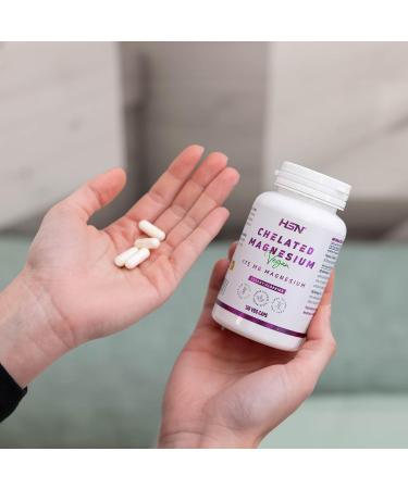  HSN HSN Magnesium Bisglycinate | 120 Vegan Capsules | 350 mg Magnesium per Daily Dose | 100% Glycinate with High Bioavailability - Buy Online on GoSupps.com