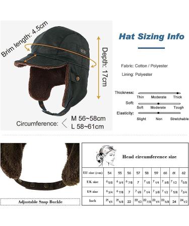 Fancet Unisex WW2 Aviator Faux Leather Bomber Trapper Winter Hat - Navy (Medium, 56-62cm) - Buy Online on GoSupps.com