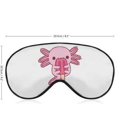Buy Pink Axolotl Ice Cream Sleep Mask | Soft Light-Blocking Eye Cover for Women - Adjustable Strap Cartoon Blindfold - Buy Online on GoSupps.com
