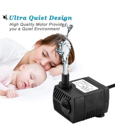 90 GPH Mini Submersible Pump - Small Fountain Pump (5W 350L/H) for Water Feature, Aquariums, Fish Tank, Tabletop Fountain - Indoor/Outdoor Use - Buy Online on GoSupps.com