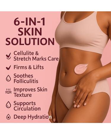 ADEUS Pink Rose Intensive Cream Firming Anti-Cellulite & Stretch Mark Body Rosa Crema with Asiatica & Seaweed Extract Moisturizing & Smoothing Skincare 300 g (300g, Pink Rose) - Buy Online on GoSupps.com