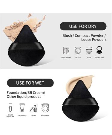 10/12 Pcs Triangle Powder Puff Wet Dry Use For Loose Powder Liquid Cosmetic Soft Plush Powder Puff Makeup Foundation (Color : 12 pcs Black Pink) - Buy Online on GoSupps.com