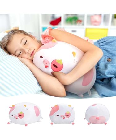 Mewaii 16'' Soft Strawberry Cow Plush Pillow | Squishy Stuffed Animal Toy for Adults & Kids - Fluffy Cuddle Pillow 16in/40cm - Buy Online on GoSupps.com
