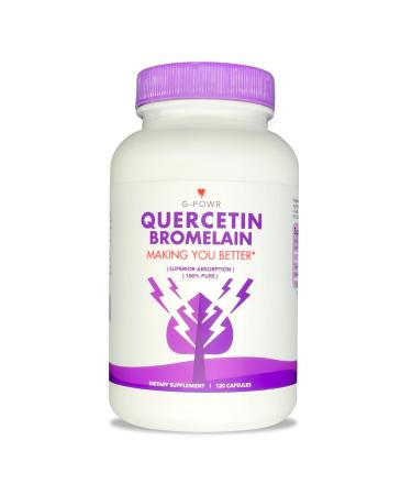 G-Powr Quercetin Bromelain Supplement 965 mg, 120 Capsules, Powerful Wellness Formula for Immune Support, Joint Support & Heart Support, Anti-Inflammatory Capsule for Increased Energy in Men & Women