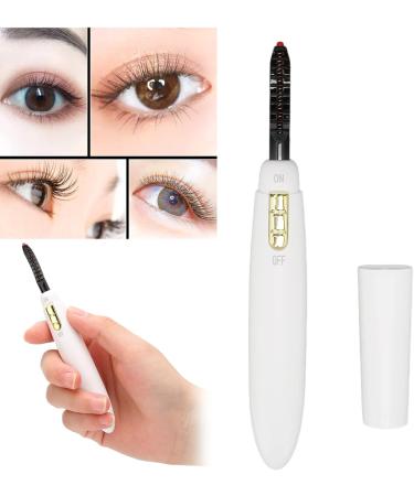 Heated Eyelash Curler - Quick Heating Long Lasting Battery Powered Perfect for All Eye Shapes | Dynamic Curling Tool - White - Buy Online on GoSupps.com